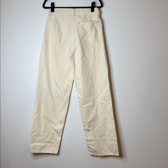 NWT The Wide-Leg Jean in Summer Denim ecru wash tan jeans size 28 - Picture 6 of 9
